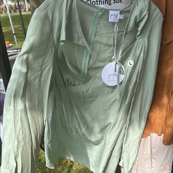 Princess Polly Light Green Long Sleeve Dress - Picture 1 of 8